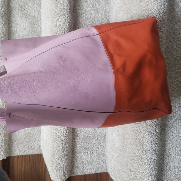 Pheobe Bi Cabas Philo Celine Tote Bag Authentic Orange And Pink - Picture 4 of 12